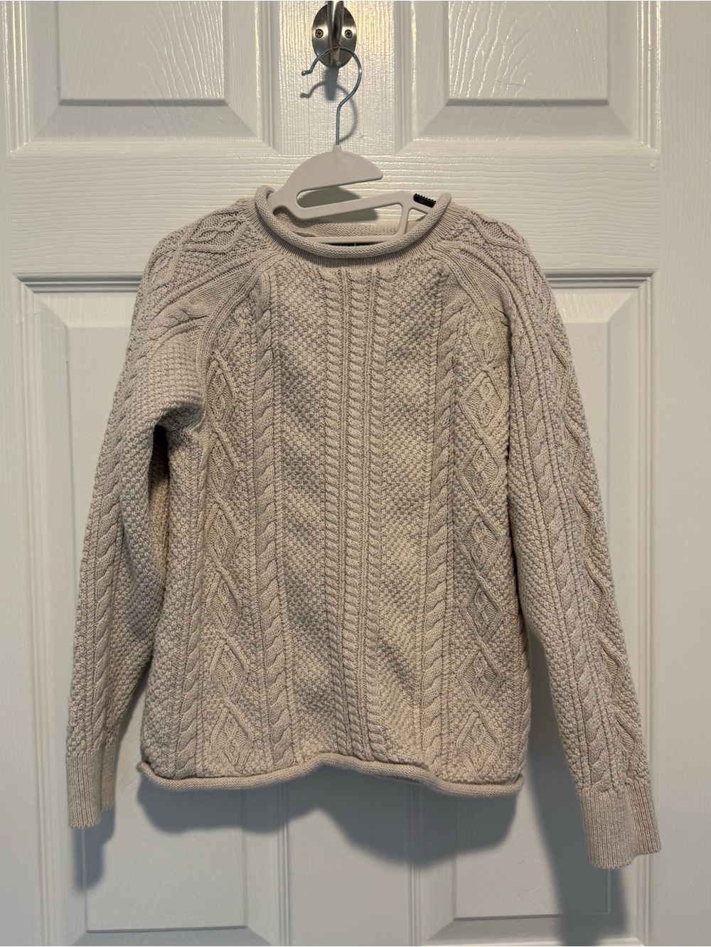Kids J.Crew Cable Knit Rollneck Sweater - Cream